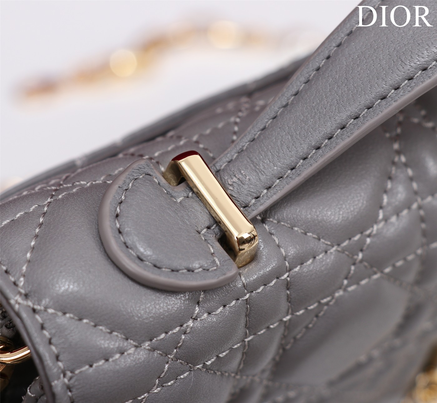 My Dior Mini Bag Gray Cannage Lambskin